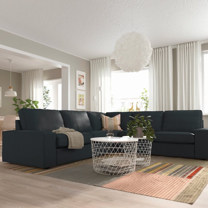115" Cloud Modular Sectional Sofa, Deep Seat with Ottoman, Chenille