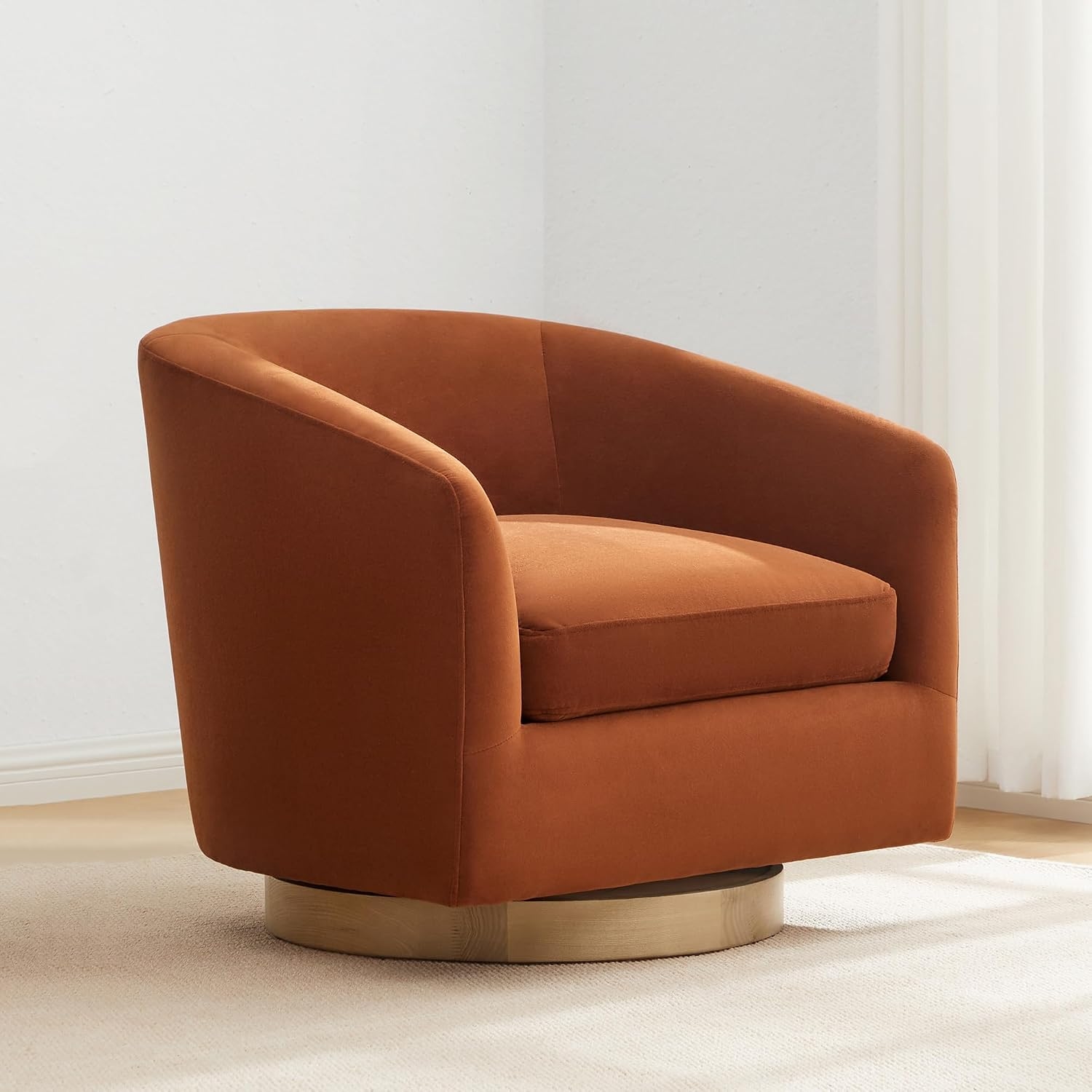 CHITA Swivel Accent Chair, FSC Wood Frame, Fully Assembled