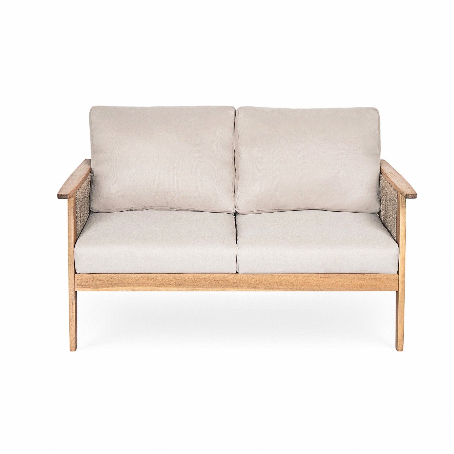 Christopher Knight Home Terassi Acacia Wood Outdoor 3-Seat Sofa, Teak + Beige