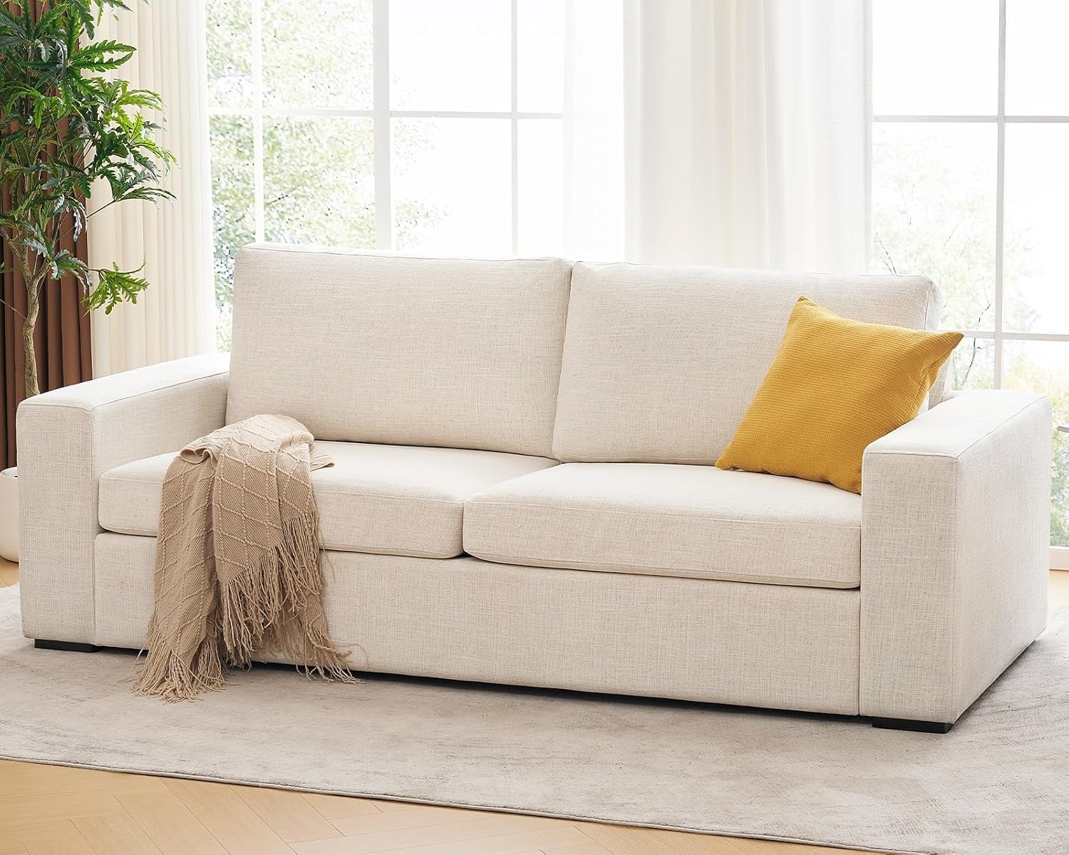 ELUCHANG 85" 3-Seater Sofa with Removable Covers
