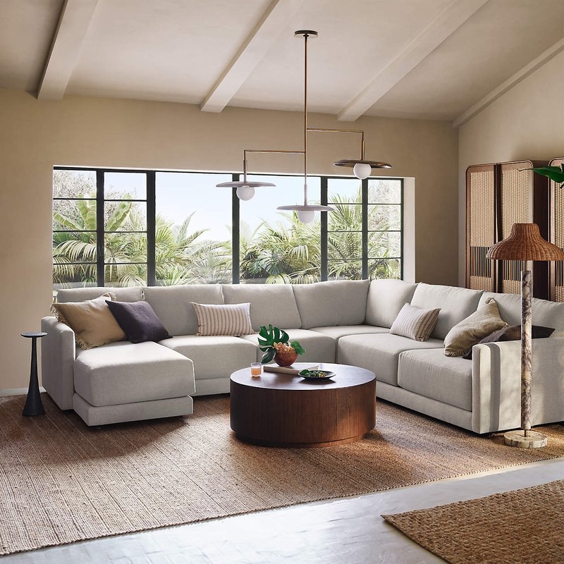 FSC Certified Velvet Modular Sectional, Cloud U-Shape 8-Seat, Chenille