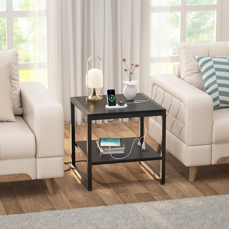 Homieasy End Table with Charging Station