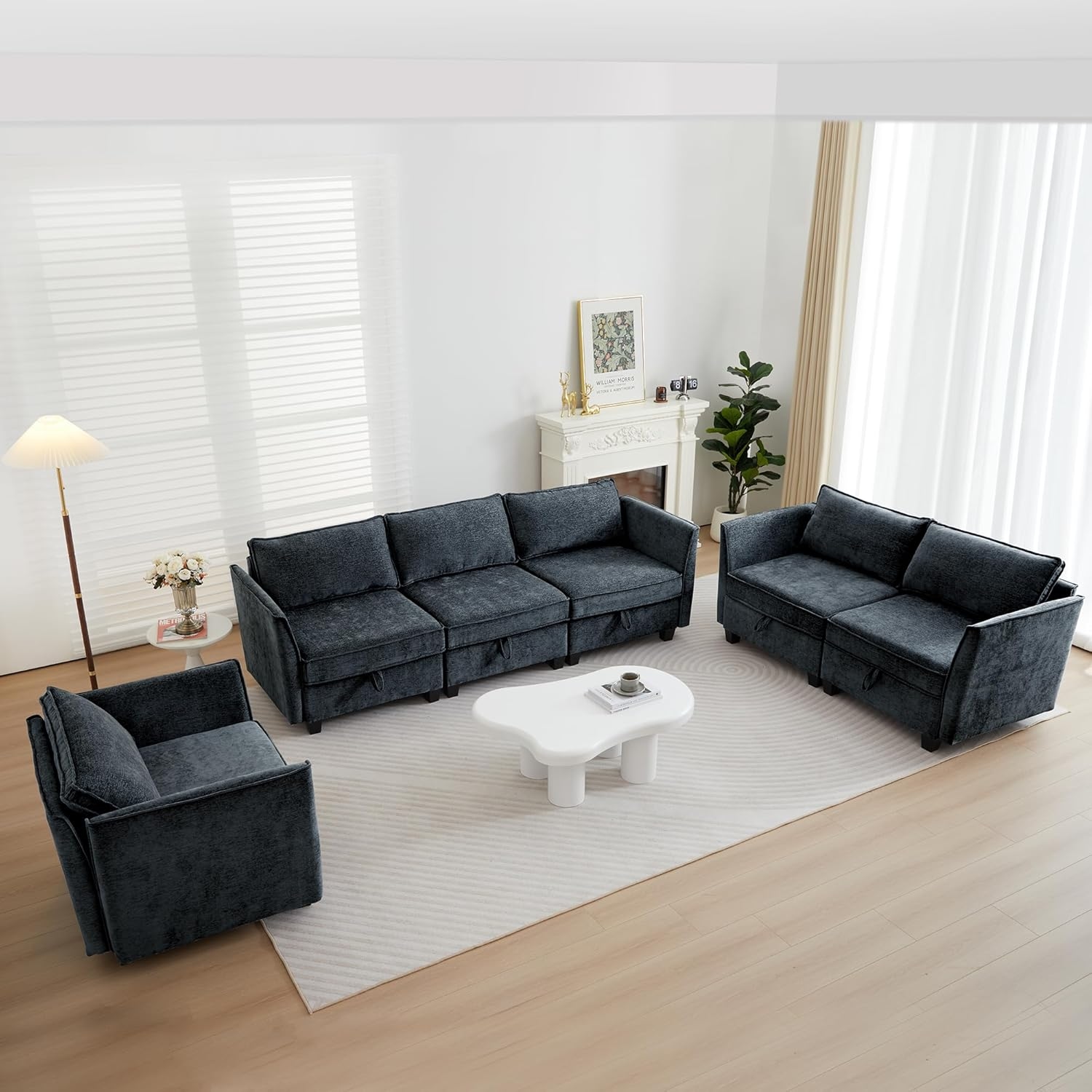 ORRD 3-Piece Modular Sectional Sofa with Storage