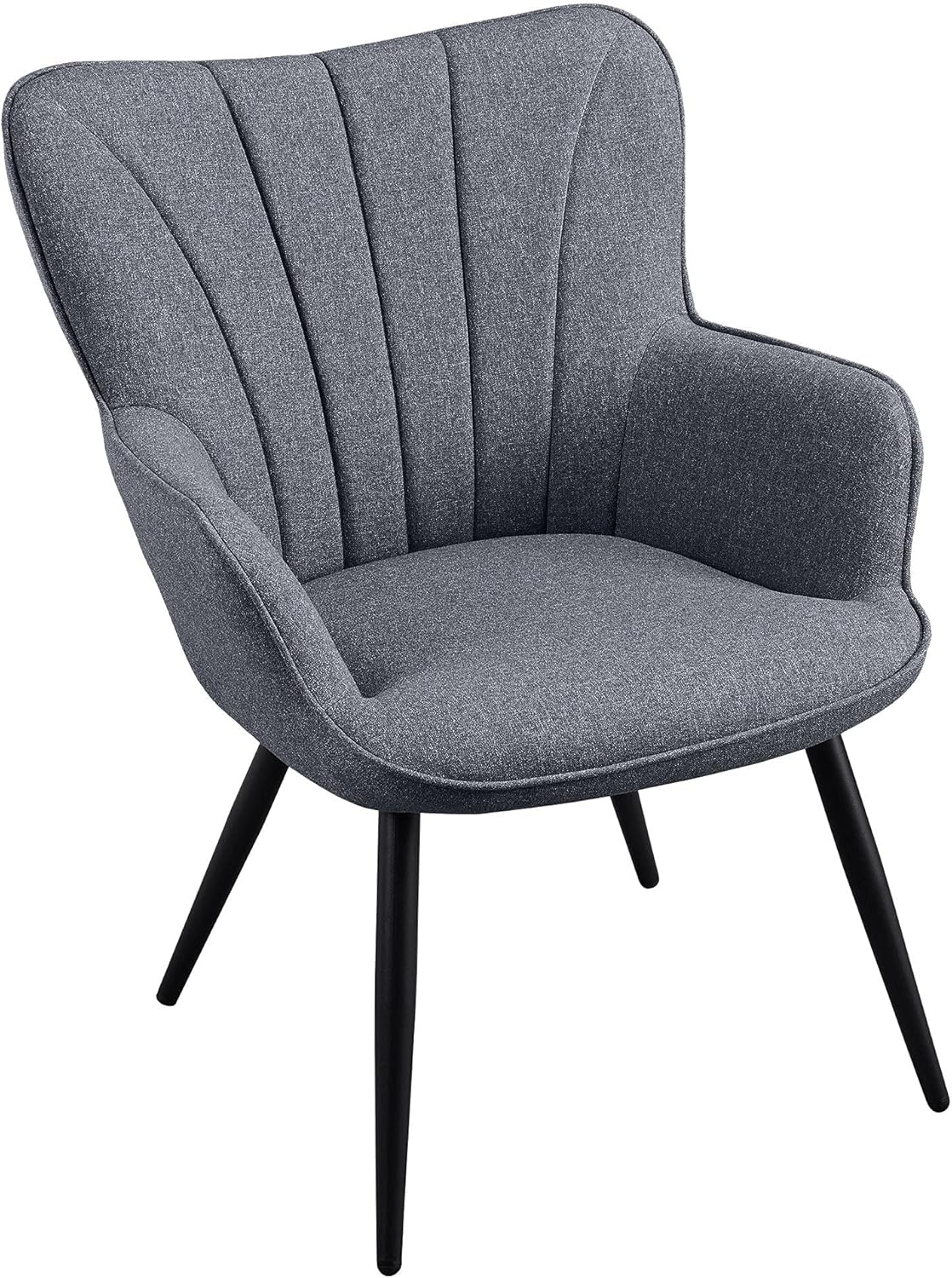 Yaheetech Accent Chair, Modern Elegant Armchair, Linen Fabric Vanity Chair