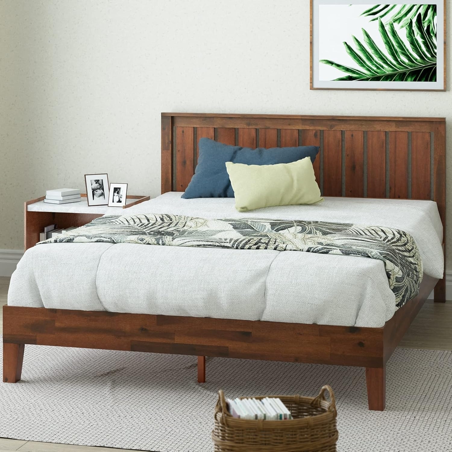 ZINUS Vivek Deluxe Wood Platform Bed with Headboard, Espresso