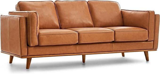 Valencia Artisan Full Leather 88" Cognac