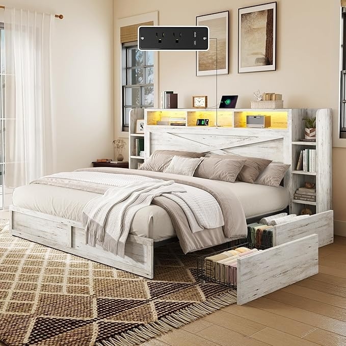 AMERLIFE Farmhouse Queen Bed