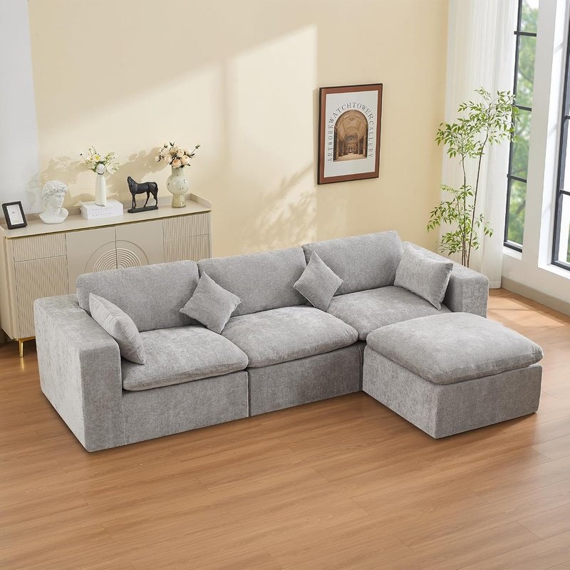 50" Oversized Corduroy Boneless Chaise Chair