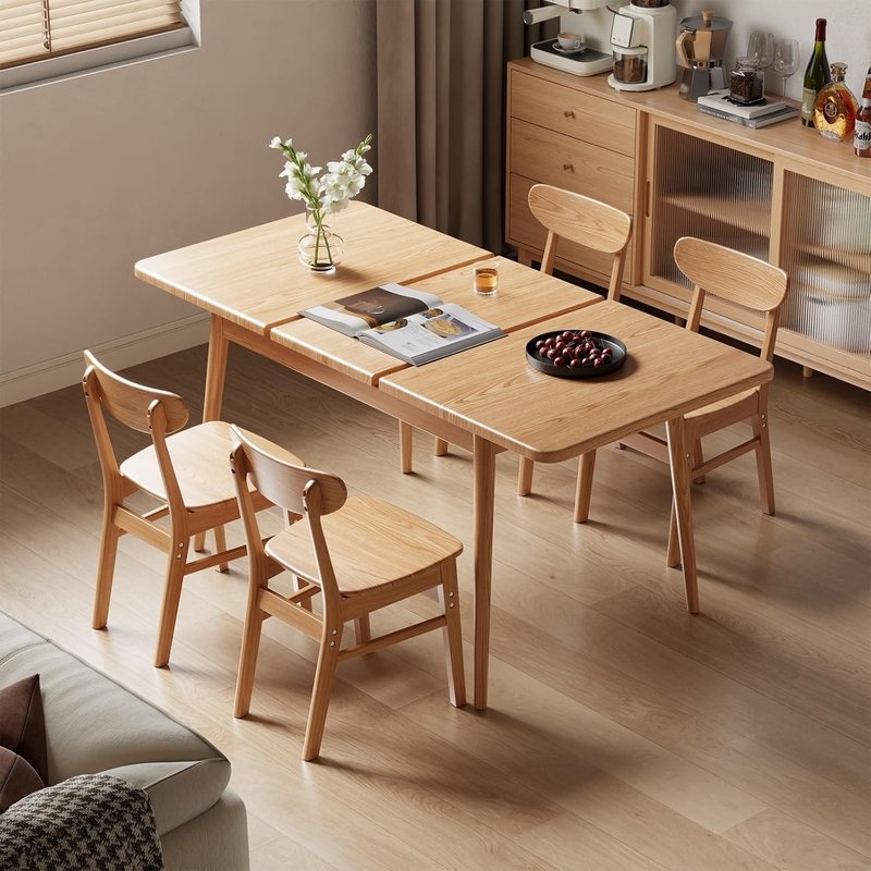 Muwuele Solid Wood Extendable Dining Table