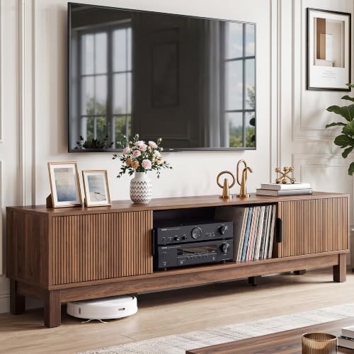 YITAHOME Fluted Mid-Century TV Stand for TVs up to 75-80"