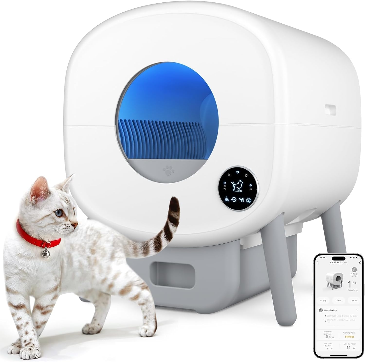 Cumrige Automatic Litter Box, App Control, 95L Capacity