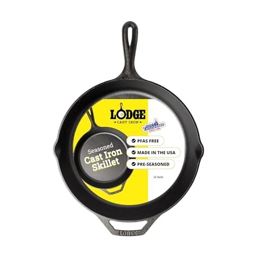 Lodge Seasoned Cast Iron Skillet, 12 Inch
