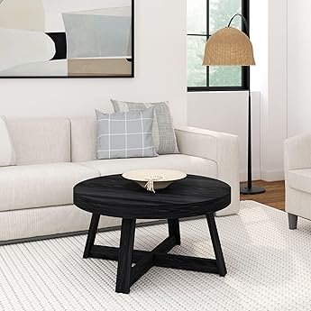 Plank+Beam Mid Century Modern 36" Round Coffee Table (Walnut)