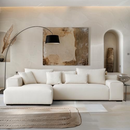 Acanva Modular L-Shaped Sectional with Left Chaise, Boucle