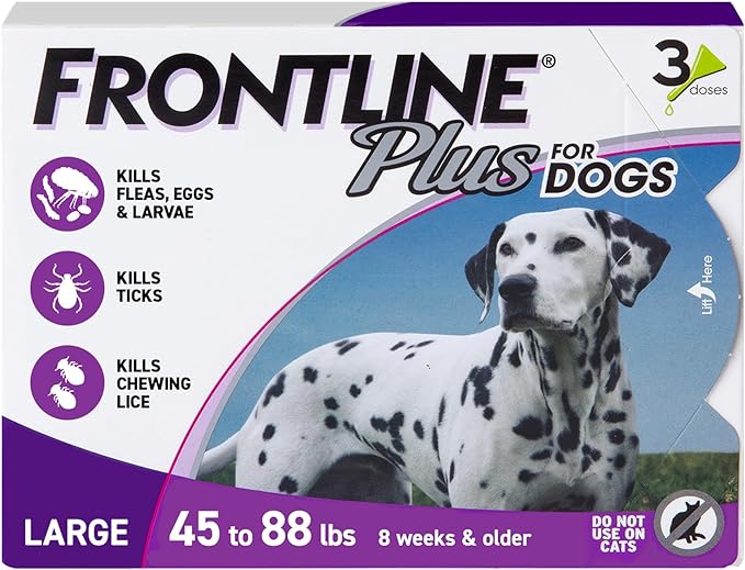 Frontline Plus Flea and Tick Treatment for Dogs (6 Doses) on Amazon