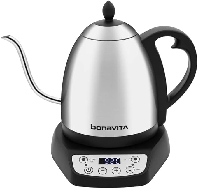 Bonavita 1.0L Variable Temperature Gooseneck Kettle for pour-over coffee