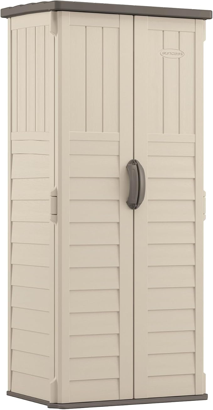 Suncast 22 cu. ft. Resin Vertical Outdoor Storage Shed - budget