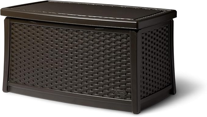 Suncast Resin Wicker Outdoor Side Table with Storage on Amazon