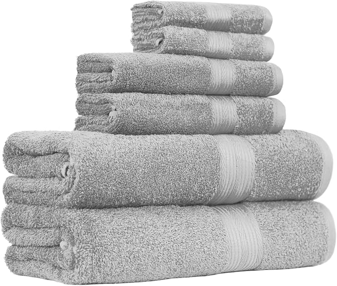 Amazon Basics 6-Piece Cotton Bath Towel Set