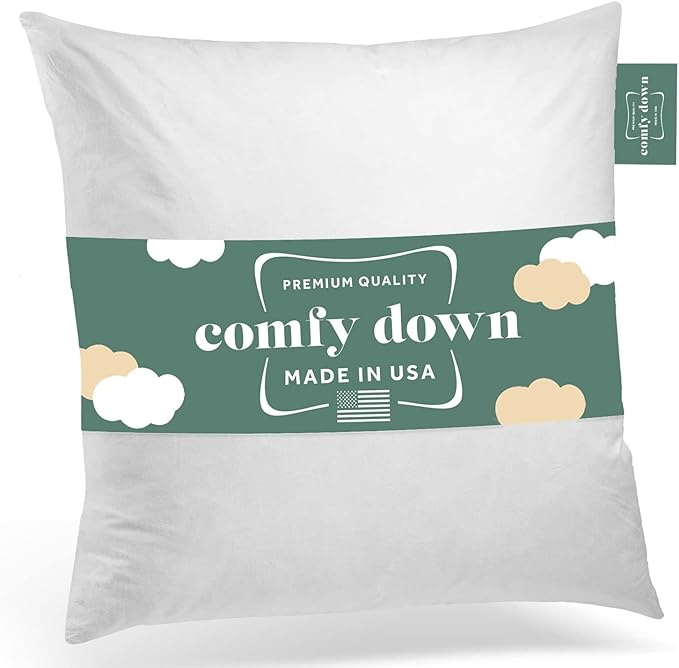 ComfyDown 20x20 Throw Pillow Insert, Down & Feather Fill for IKEA EKTORP