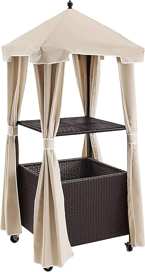 Crosley Furniture Palm Harbor Outdoor Wicker Bar Cart