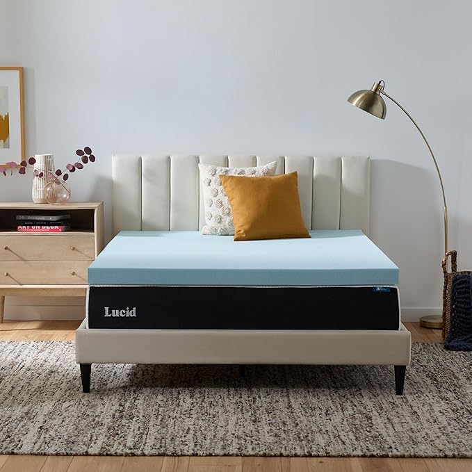LUCID 3 Inch Gel Memory Foam Mattress Topper on Amazon