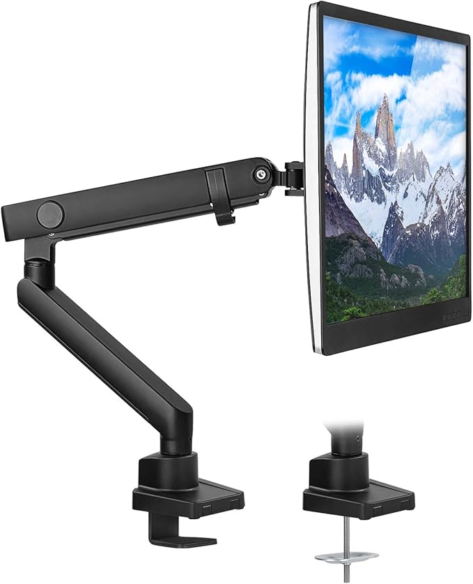 Mount-It! Single Monitor Arm Desk Mount with Gas Spring