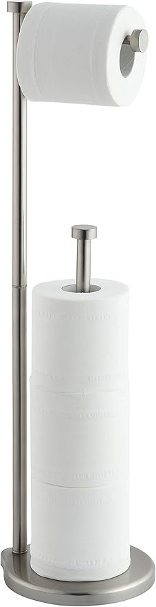 SunnyPoint Bathroom Free Standing Toilet Tissue Paper Roll Holder Stand with Reserve