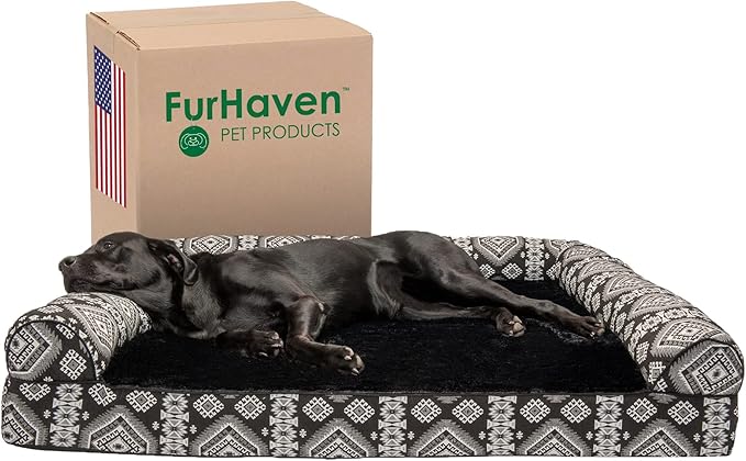 FurHaven Plush Orthopedic Sofa Dog Bed (Jumbo Plus, up to 125 lbs)