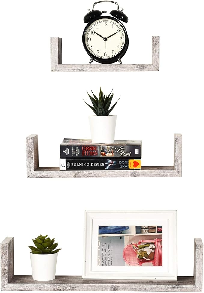 Greenco Corner Floating Shelf - floating wall shelves for living room