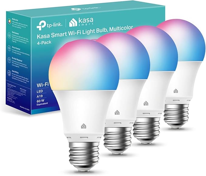 Kasa Smart Multicolor Light Bulb KL130 (A19, Wi-Fi, No Hub)