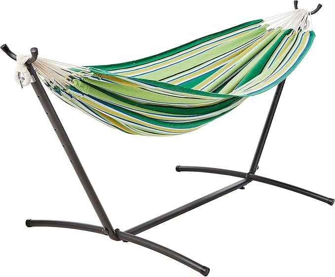 Amazon Basics Double Hammock with 9-Foot Stand, 400 lb Capacity