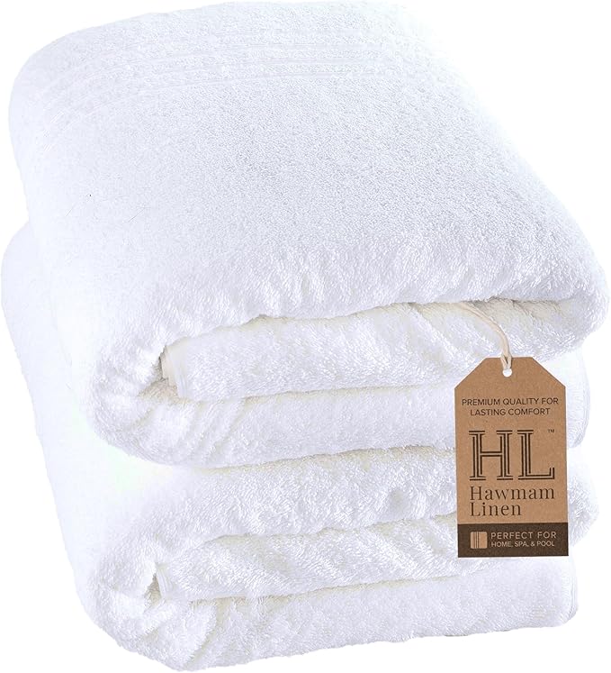 Hammam Linen Jumbo Bath Sheets 35x70 (2-Pack)