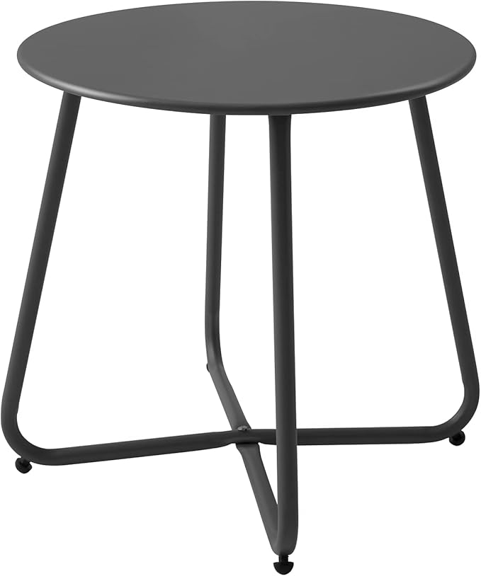Meluvici Patio Small Side Table, Waterproof Round Metal product image