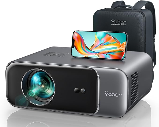 YABER Pro V9 Native 1080P Outdoor Movie Projector with WiFi 6, Bluetooth, Auto Focus - budget for outdoor movie projecto