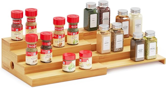 SpaceAid Bamboo Spice Rack Organizer (Compact)