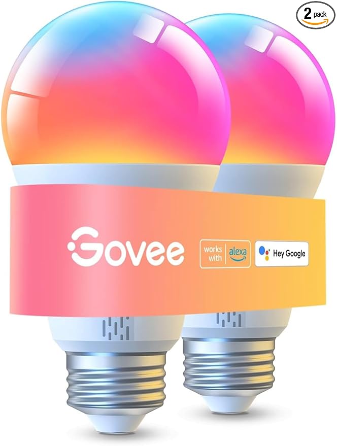 Govee Smart Light Bulbs, Color Changing A19 (Multi-Pack)
