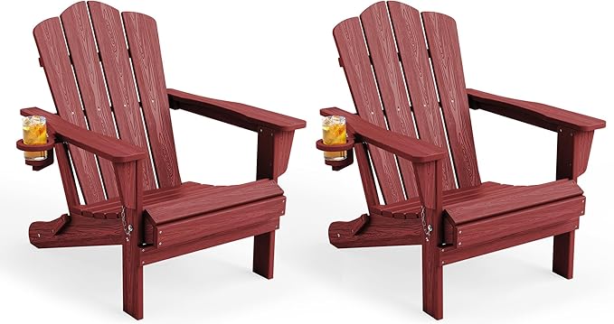 KINGYES Folding HDPE Adirondack Chair - HDPE Adirondack chair