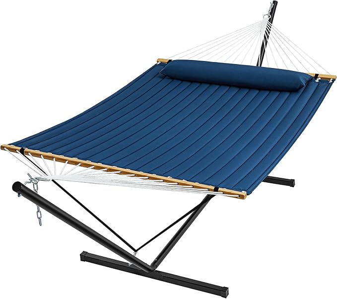 SUPERJARE Hammock with Stand, 2 Person Heavy Duty Outdoor Steel Hammock Stand