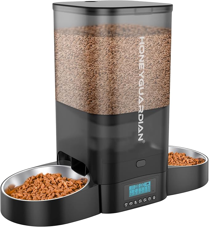 HoneyGuaridan A36 Automatic Cat Feeder with Battery Backup on Amazon