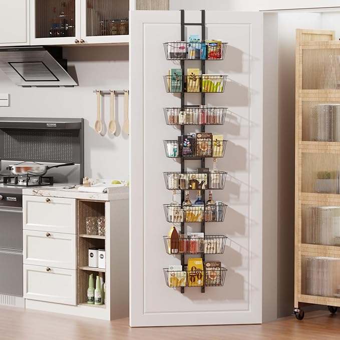 8-Tier Over-the-Door Spice Rack with Baskets