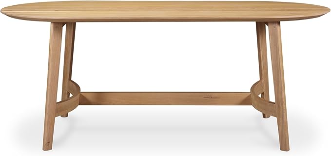 Odhran Oval Dining Table, Solid Oak Wood, Seats 6, Scandinavian Style
