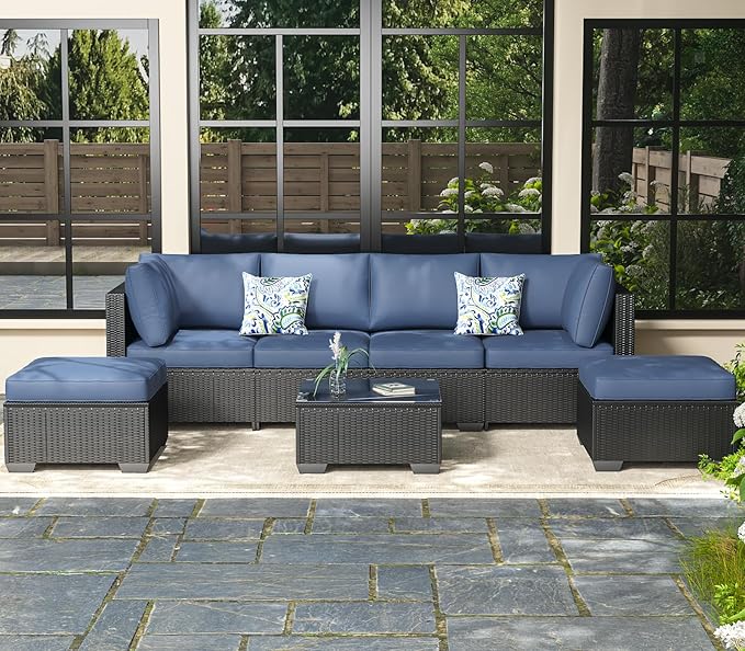 AECOJOY 7-Piece Patio Furniture Set Outdoor Sectional Sofa on Amazon