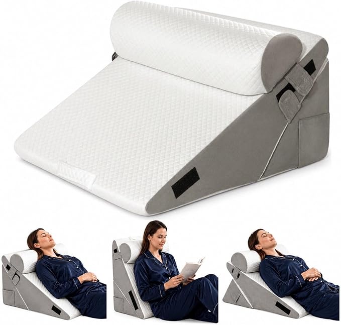 10-in-1 Adjustable 3-Piece Wedge Pillow Set - wedge pillow for acid reflux