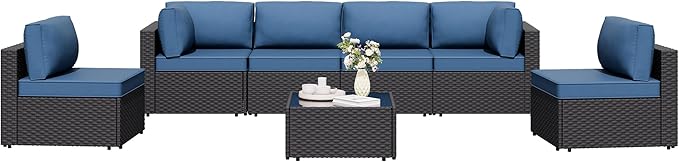 Best Choice Products 7-Piece Wicker Sectional with Coffee Table