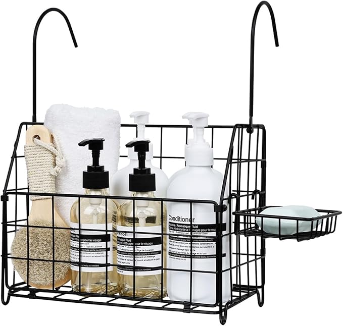 Large Rustproof Shower Caddy Hanging, 304 Stainless Steel Over-the-Rod Organizer for rust-proof stainless shower caddy g