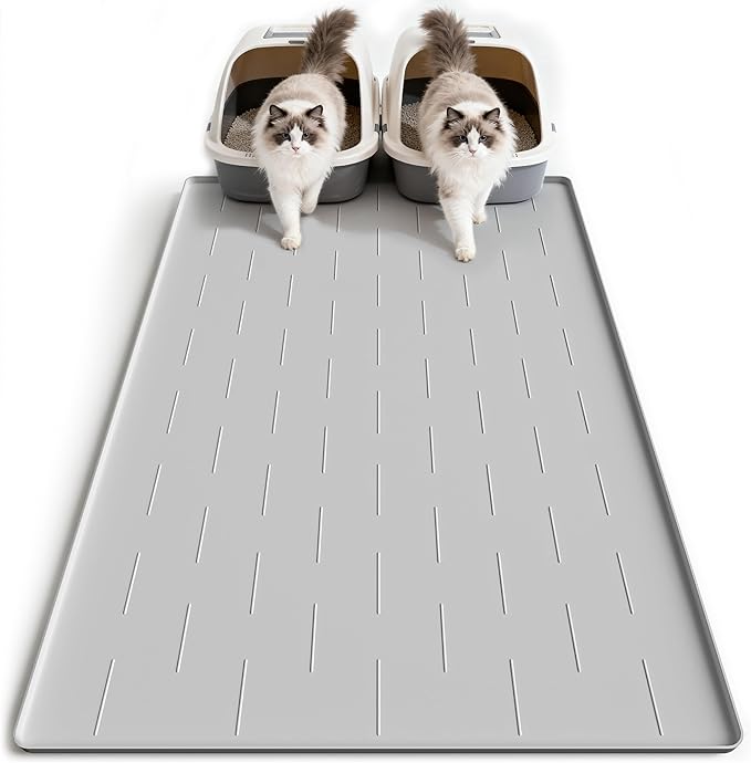 Pieviev 40x28 Silicone Cat Litter Trapping Mat on Amazon