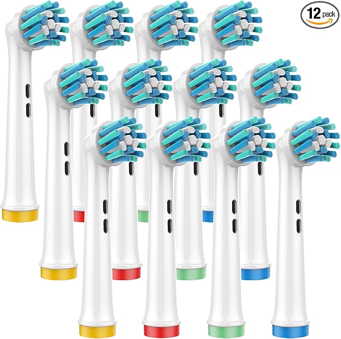 Cross Action Replacement Toothbrush Heads Compatible with Oral-B (12 Pack) on Amazon