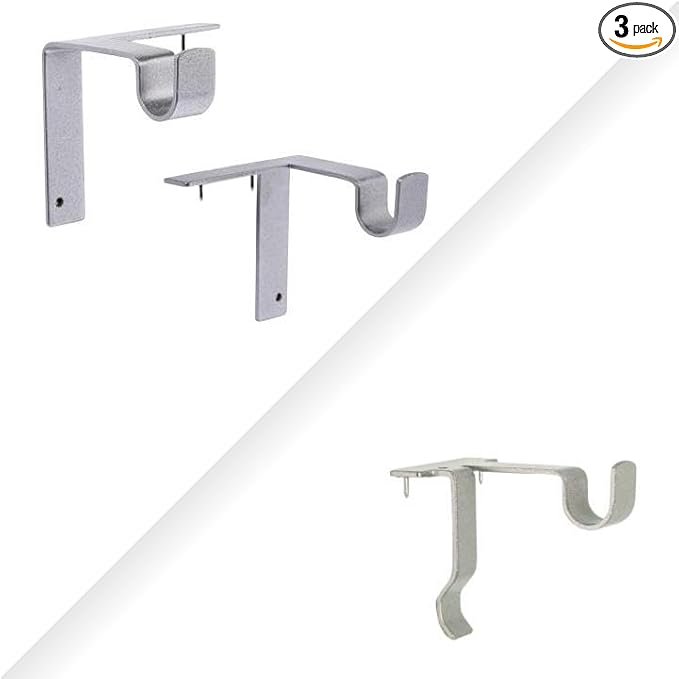 Kwik-Hang Double Curtain Rod Bracket Set for renters