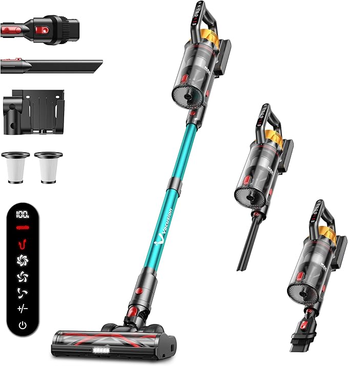 8-in-1 Cordless Stick Vacuum with Charging Dock (650W, 60 min runtime)